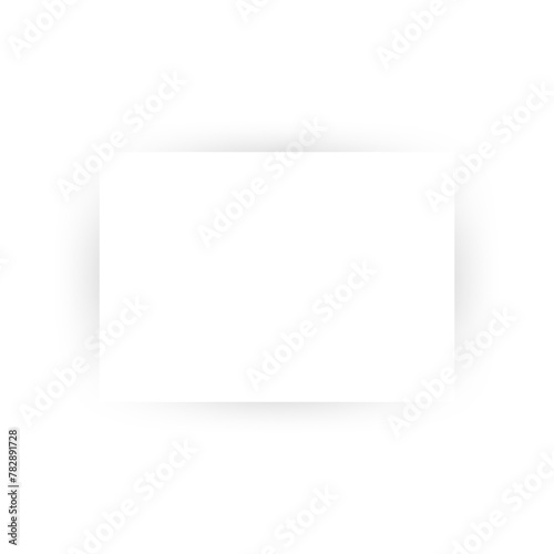 square, rectangular, shape with shadow, mockup for inscription, on white background. for cards, invitations