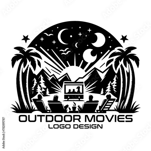 Outdoor Movies Vector Logo Design