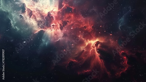 Universe filled with stars  nebula and galaxy. Colorful space background with stars. Beauty of deep space. A view from space to a spiral galaxy and stars