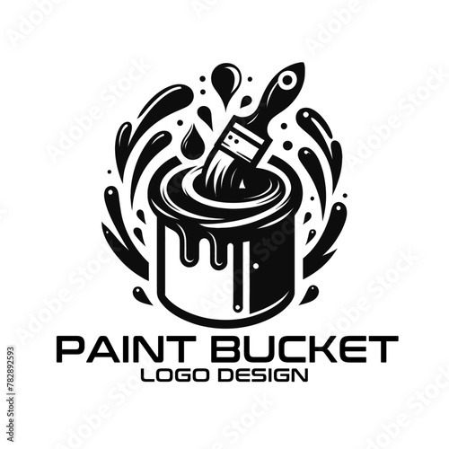 Paint Bucket Vector Logo Design photo