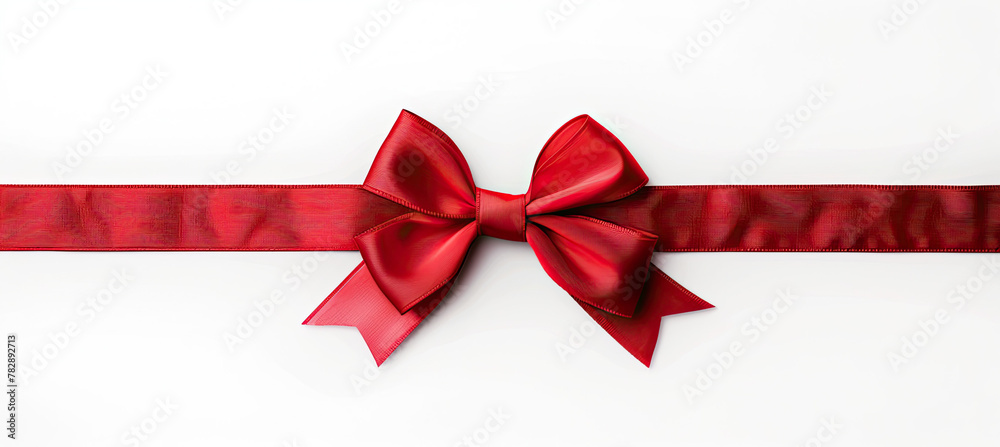Red ribbon and bow isolated on white background Red ribbon and bow isolated on white background