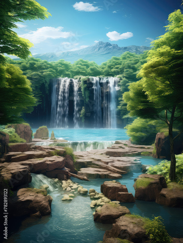 Serene Waterfall Oasis  A Peaceful Nature Escape