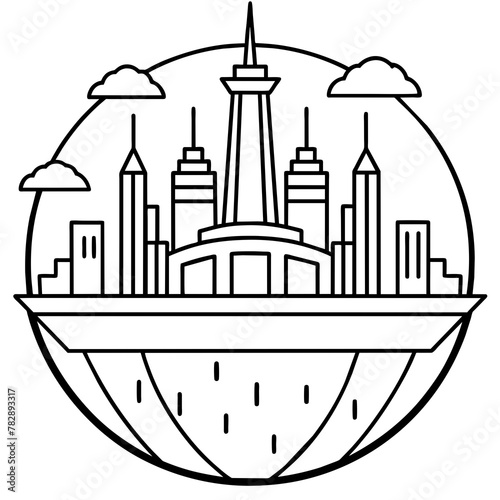        Future city vector illustration.
