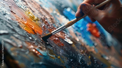 Close-up of a painter's bru...