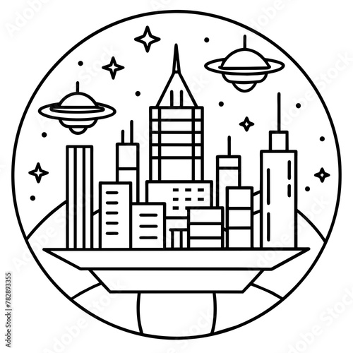       Future city vector illustration.
