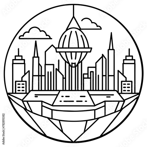        Future city vector illustration.
