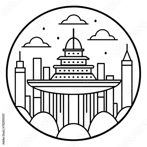        Future city vector illustration.
