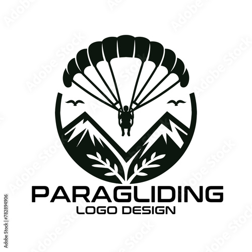 Paragliding Vector Logo Design