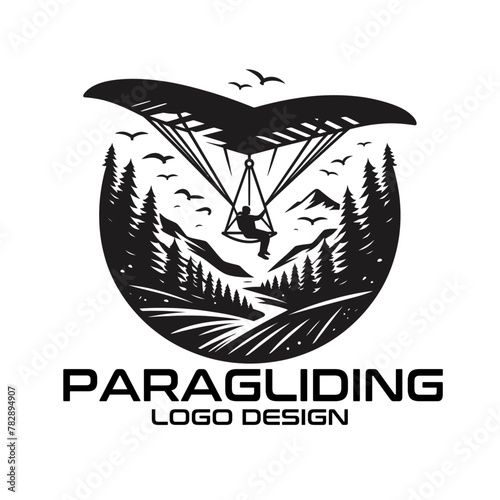 Paragliding Vector Logo Design