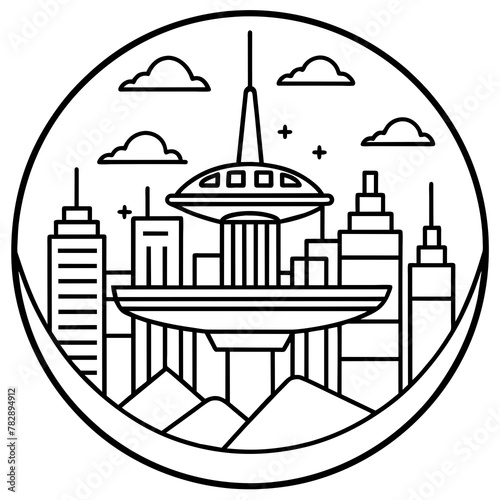        Future city vector illustration.
