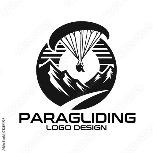 Paragliding Vector Logo Design