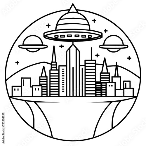        Future city vector illustration.
