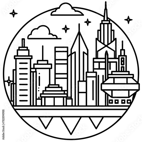        Future city vector illustration.

