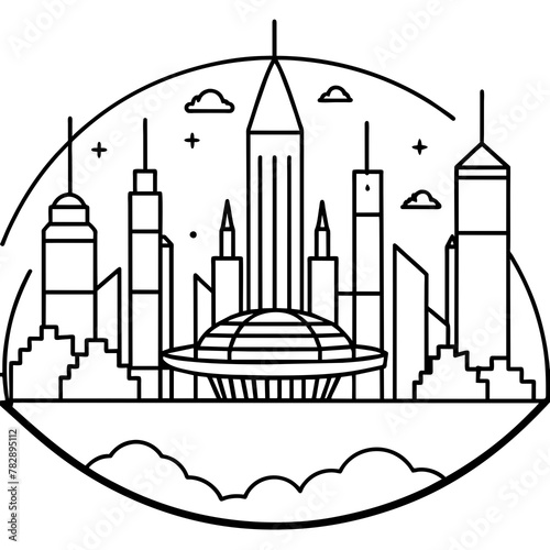        Future city vector illustration.
