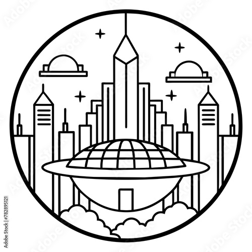        Future city vector illustration.
