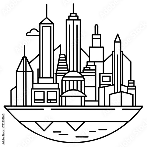        Future city vector illustration.
