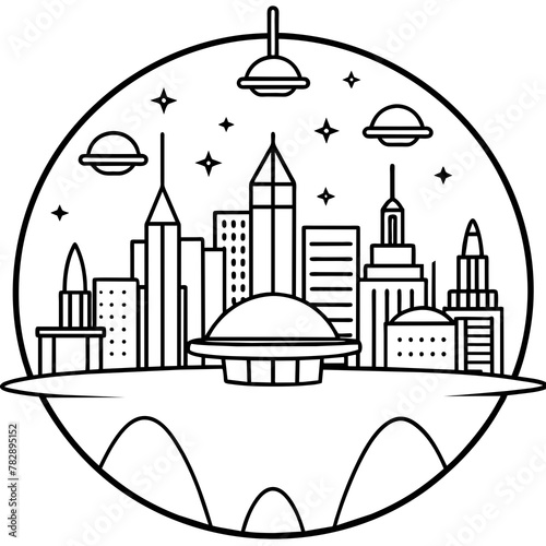        Future city vector illustration.
