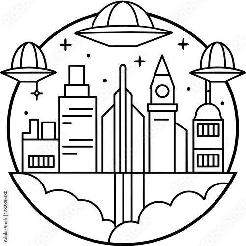        Future city vector illustration.
