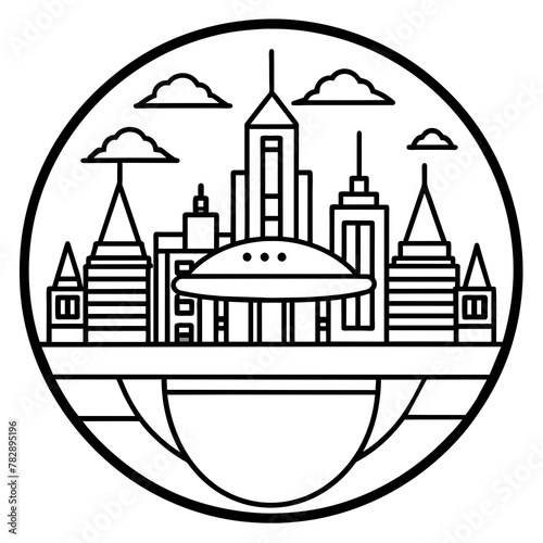        Future city vector illustration.
