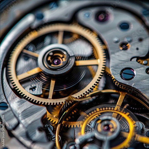 A close up of a mechanical watch movement.