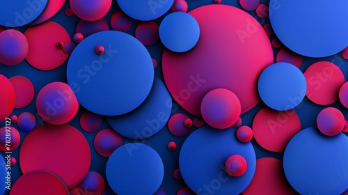 Circles with simple volume colors on an abstract modern background