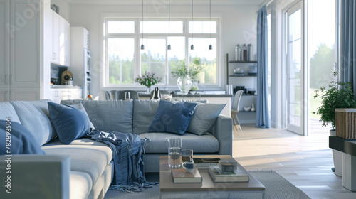 Modern Sunlit Living Room Interior