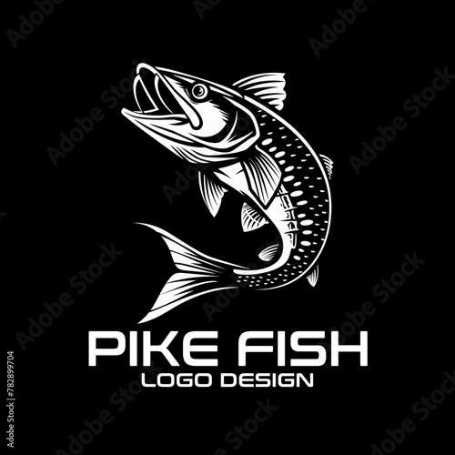 Pike Fish Vector Logo Design