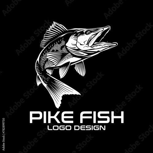 Pike Fish Vector Logo Design