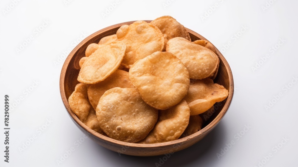 Closeup Image of Delicious Indian Crunchy Kachori Served in Bowl, Ready to be Eaten and Enjoyed. Closeup Image of Delicious Indian Crunchy Kachori Served in Bowl, Ready to be Eaten and Enjoyed.