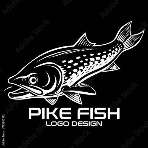 Pike Fish Vector Logo Design