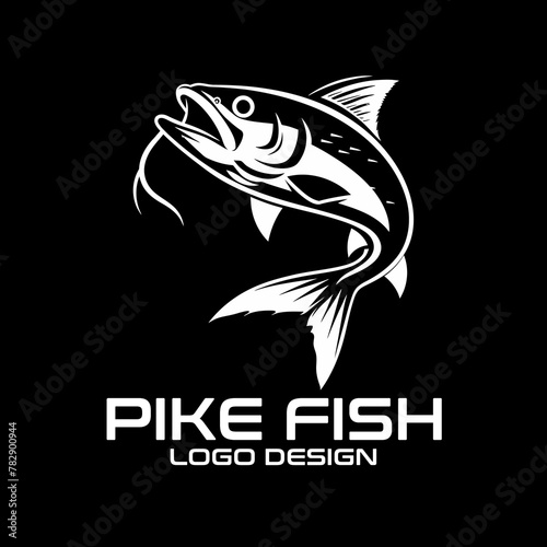Pike Fish Vector Logo Design