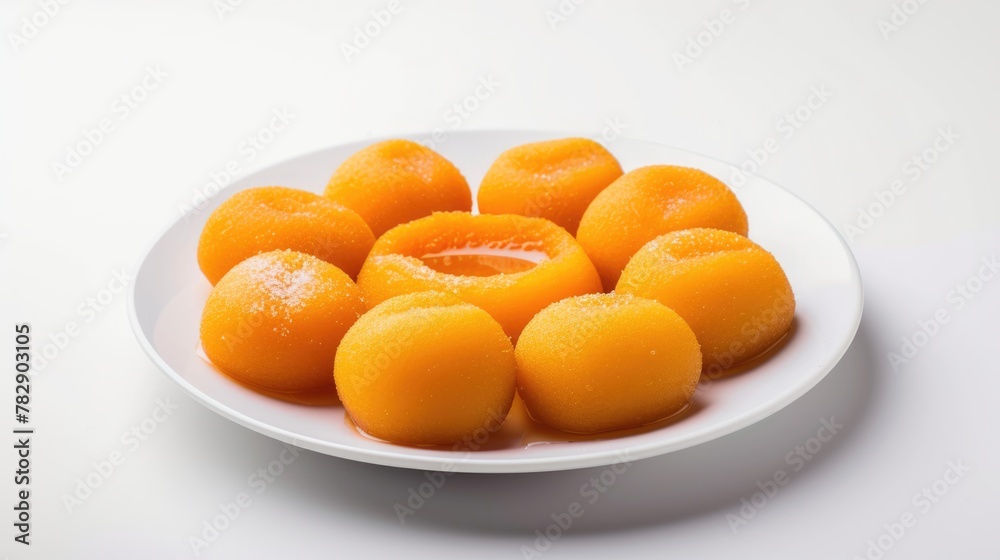 Delicious Indian Sweet Balls (Laddu or Ladoo) Served on Plate, Ready To Be Eaten. Delicious Indian Sweet Balls (Laddu or Ladoo) Served on Plate, Ready To Be Eaten.