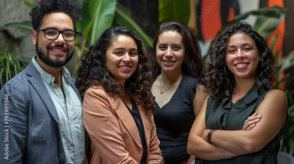 Fototapeta premium Team of Four Smiling Professionals
