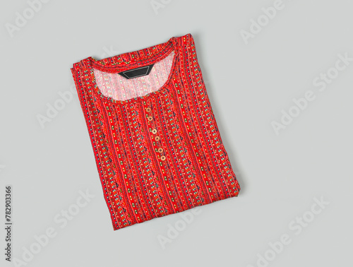 Indian made women's traditional dress churidar with printed design	
 photo