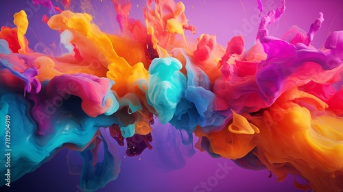 A Mesmerizing Display of Vivid Ink Colors Exploding in Water photo