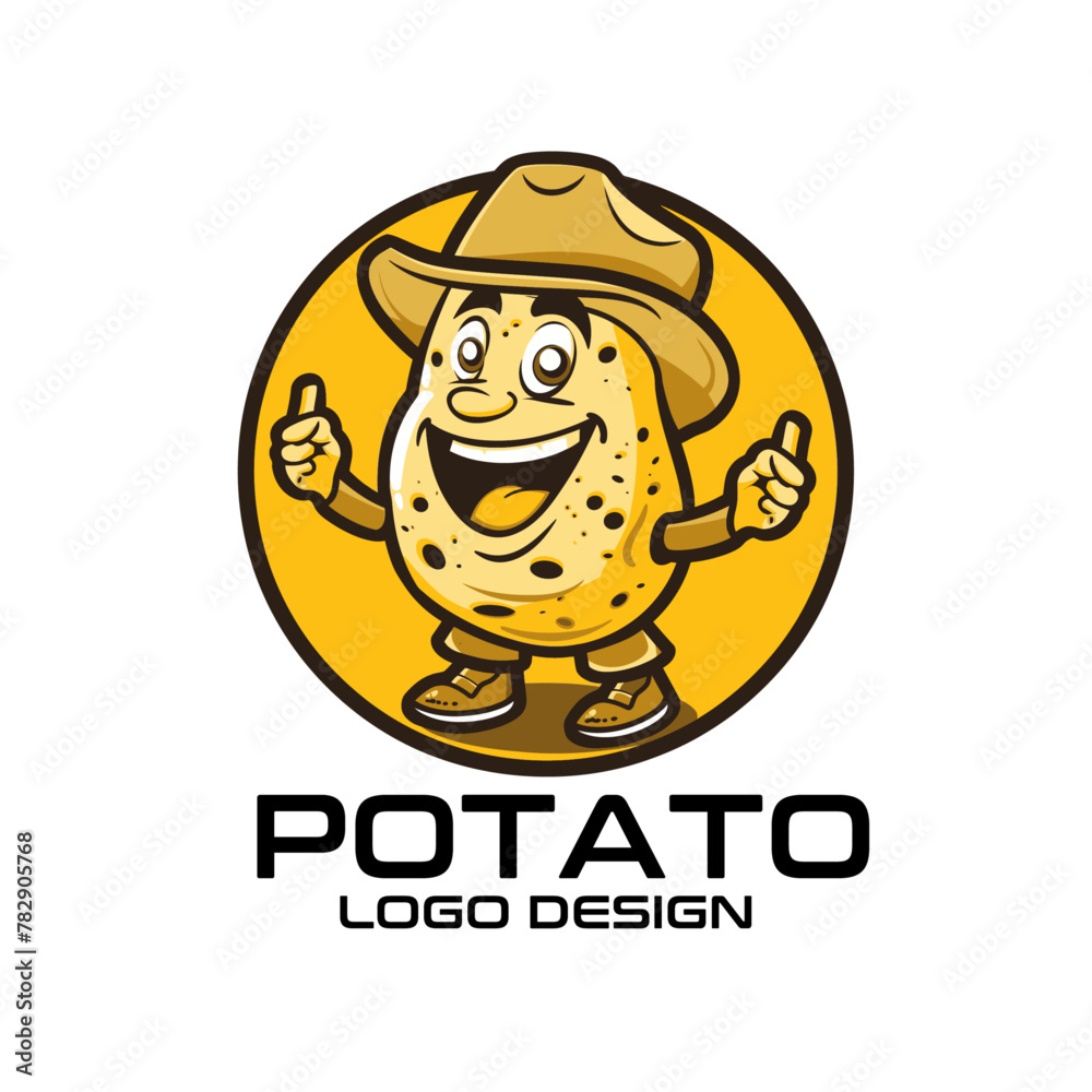 Fototapeta premium Potato Cartoon Vector Logo Design