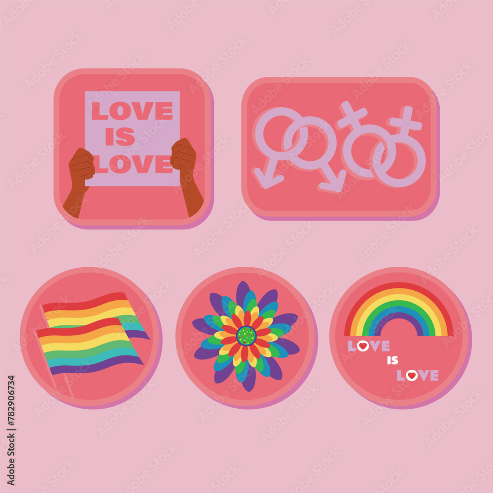 A collection of LGBTQ community symbol labels A collection of LGBTQ community symbol labels