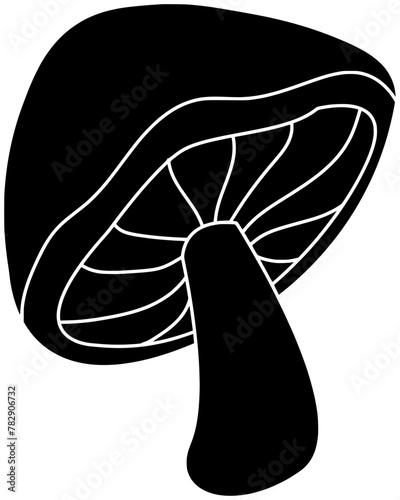 fungus illustration autumn silhouette forest logo chanterelle icon black nature food organic mushroom stem porcini champignon boletus outline morel shape vegetable fungi shiitake for vector graphic