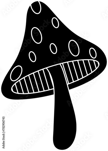 fungus illustration autumn silhouette forest logo chanterelle icon black nature food organic mushroom stem porcini champignon boletus outline morel shape vegetable fungi shiitake for vector graphic