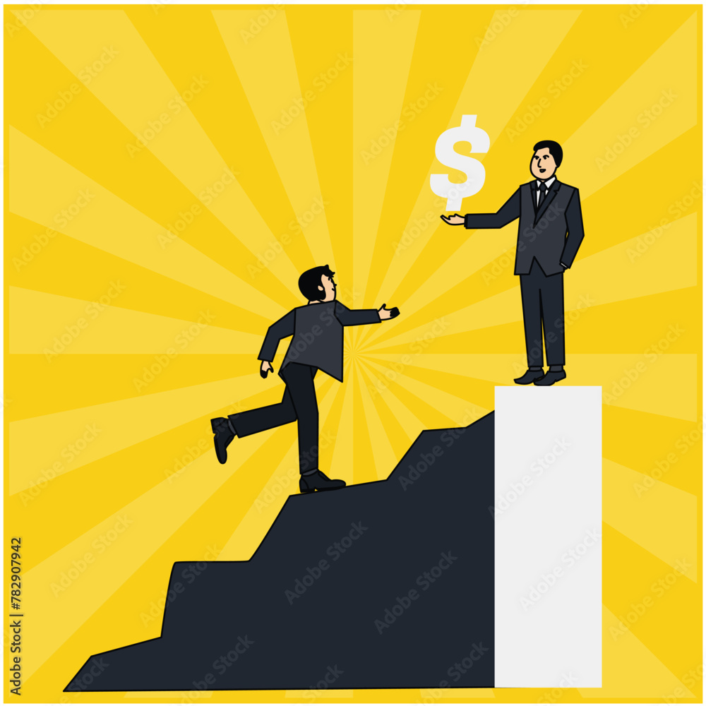 vector illustration of an employee pursuing a career vector illustration of an employee pursuing a career