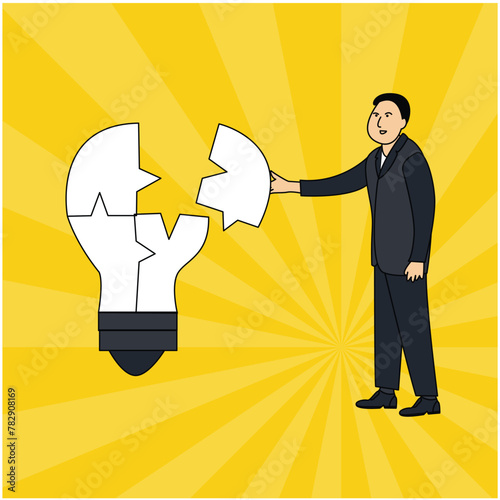 vector illustration of a businessman strategy zing ideas