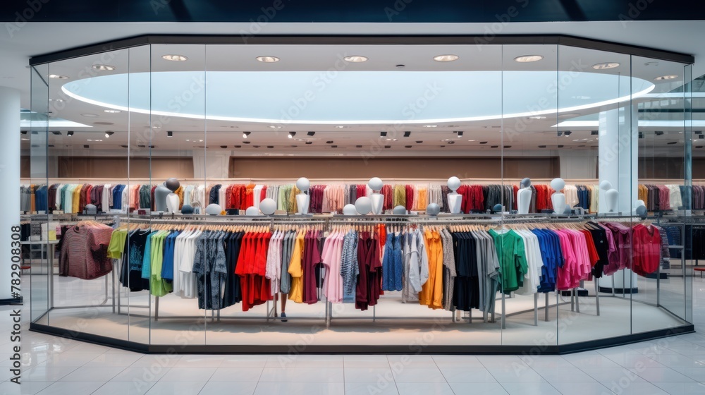 clothes store in department store modern, clean 