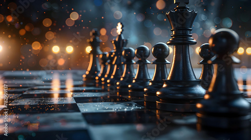 Midnight Chess Match A Strategic Showdown in Cinematic Hyper Realism