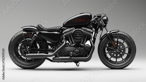Sleek Speed  Majestic Black Motorcycle in Detail
