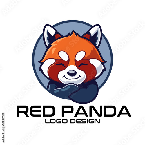 Red Panda Cartoon Vector Logo Design photo
