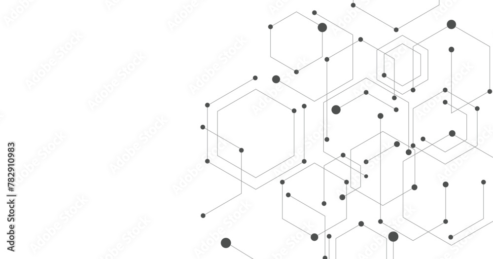 Technology black hexagon diagram on a white background. High-tech hexagon geometric connection system.Vector abstract technology on a white background. Technology black hexagon diagram on a white background. High-tech hexagon geometric connection system.Vector abstract technology on a white background.