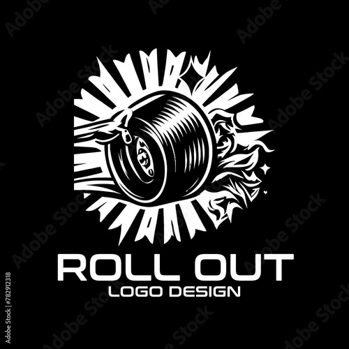 Canvas Print Roll Out Vector Logo Design