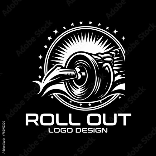 Canvas Print Roll Out Vector Logo Design