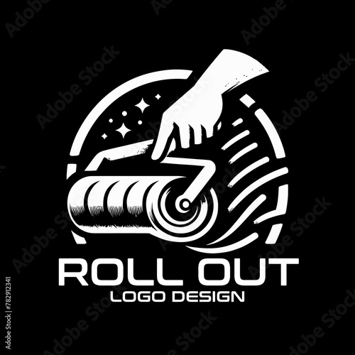 Canvas Print Roll Out Vector Logo Design