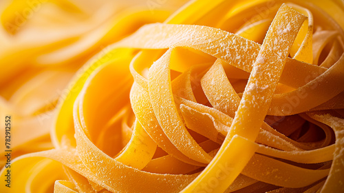 fresh fettuccine pasta close-up photo